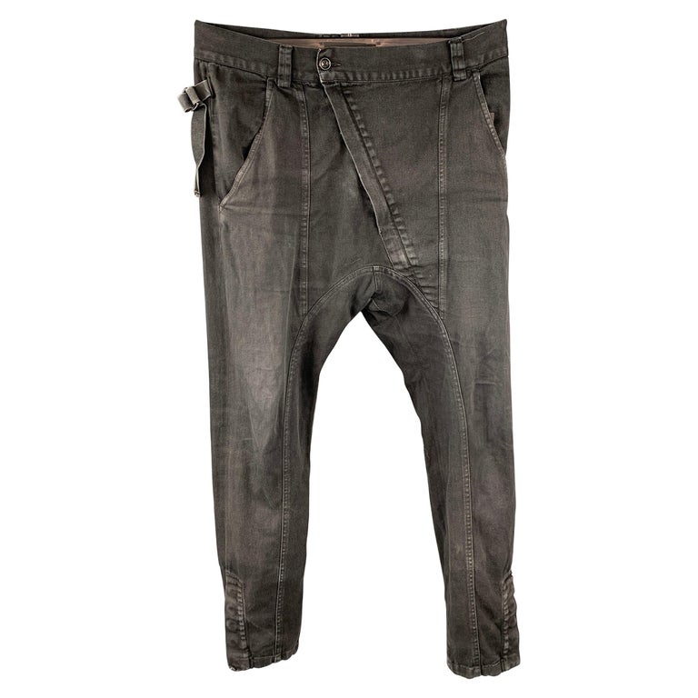 ALEXANDRE PLOKHOV Size 30 Black Cotton Drop-Crotch Casual Pants at 1stDibs