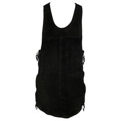 ALEXANDRE PLOKHOV Size M Black Suede Side Zippers Tank Top