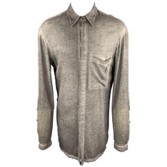 ALEXANDRE PLOKHOV Size S Dark Gray Dyed Cotton Button Up Long Sleeve Shirt