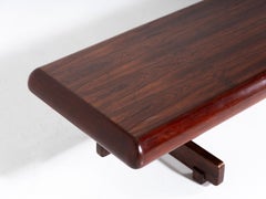 Alexandre Rapoport, Large Rosewood Bench, Brazil, Mid-Century