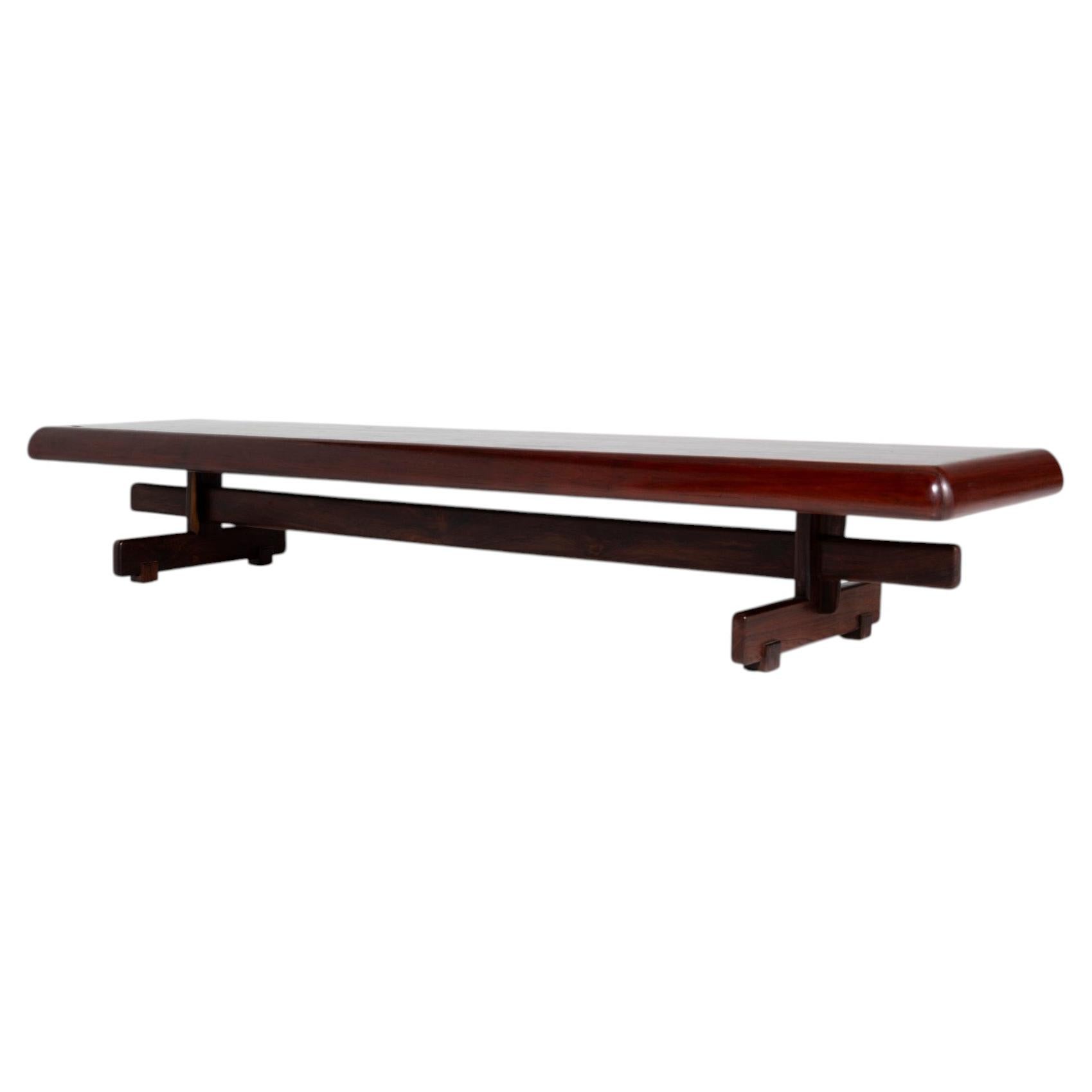 Alexandre Rapoport, Large Rosewood Bench, Brazil, Mid-Century For Sale