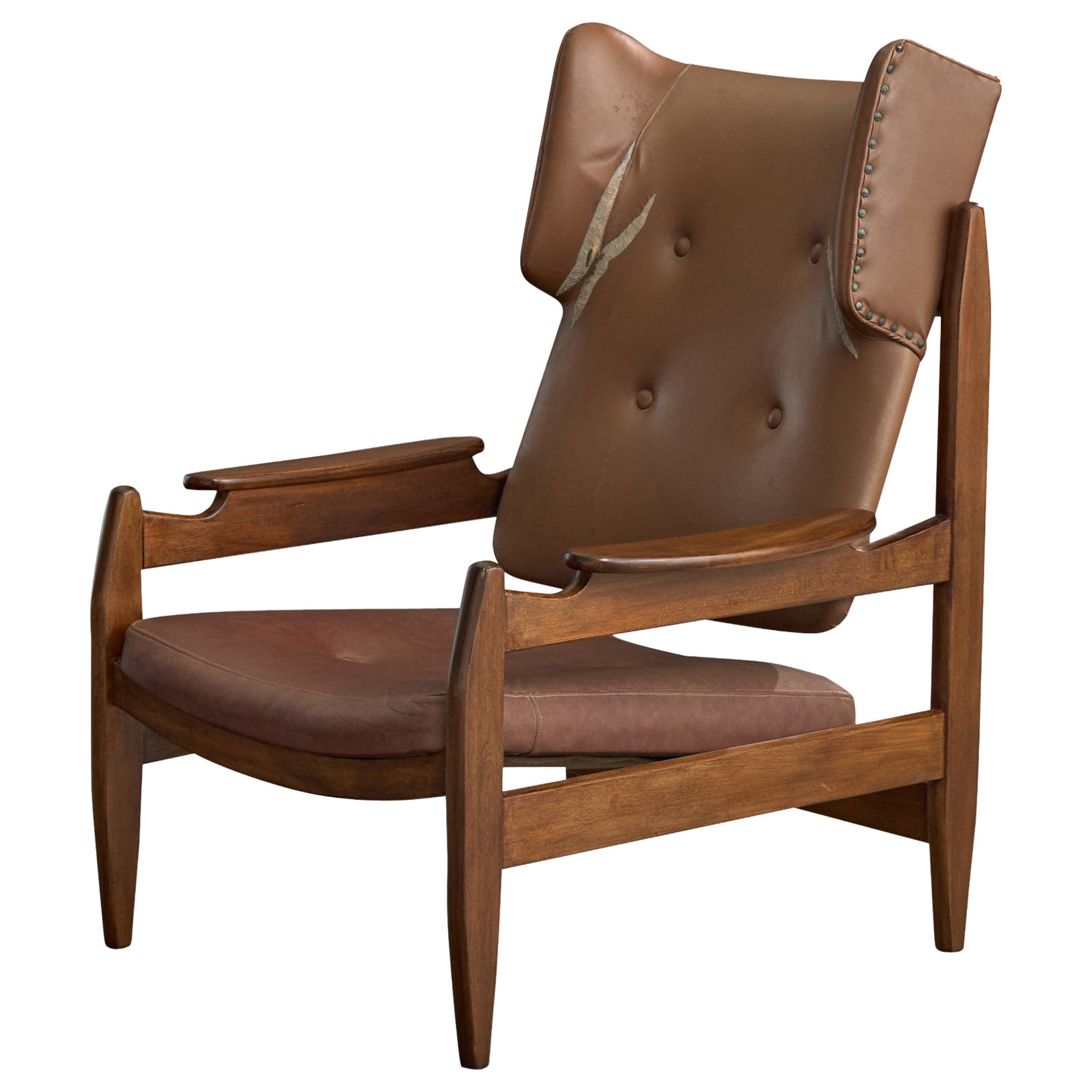 Alexandr Rapoport, Sedia da salotto, legno, vinile, Brasile, anni '60