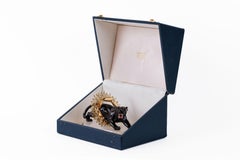 Alexandre Reza, Rare Obsidian, Silver-Gilt, and Rock Crystal Circus Panther