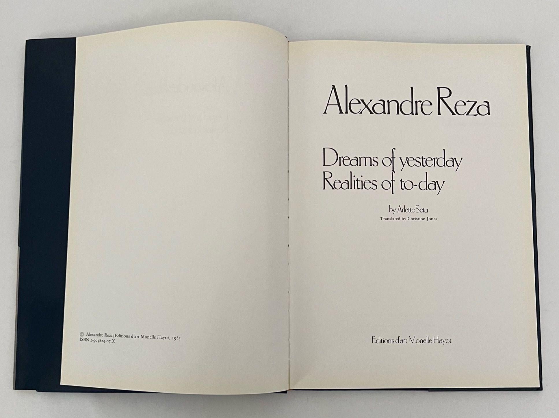 Baroque Alexandre Reza Rêves d'hier Réalités d'aujourd'hui Livre d'Arlette Seta 1985 en vente