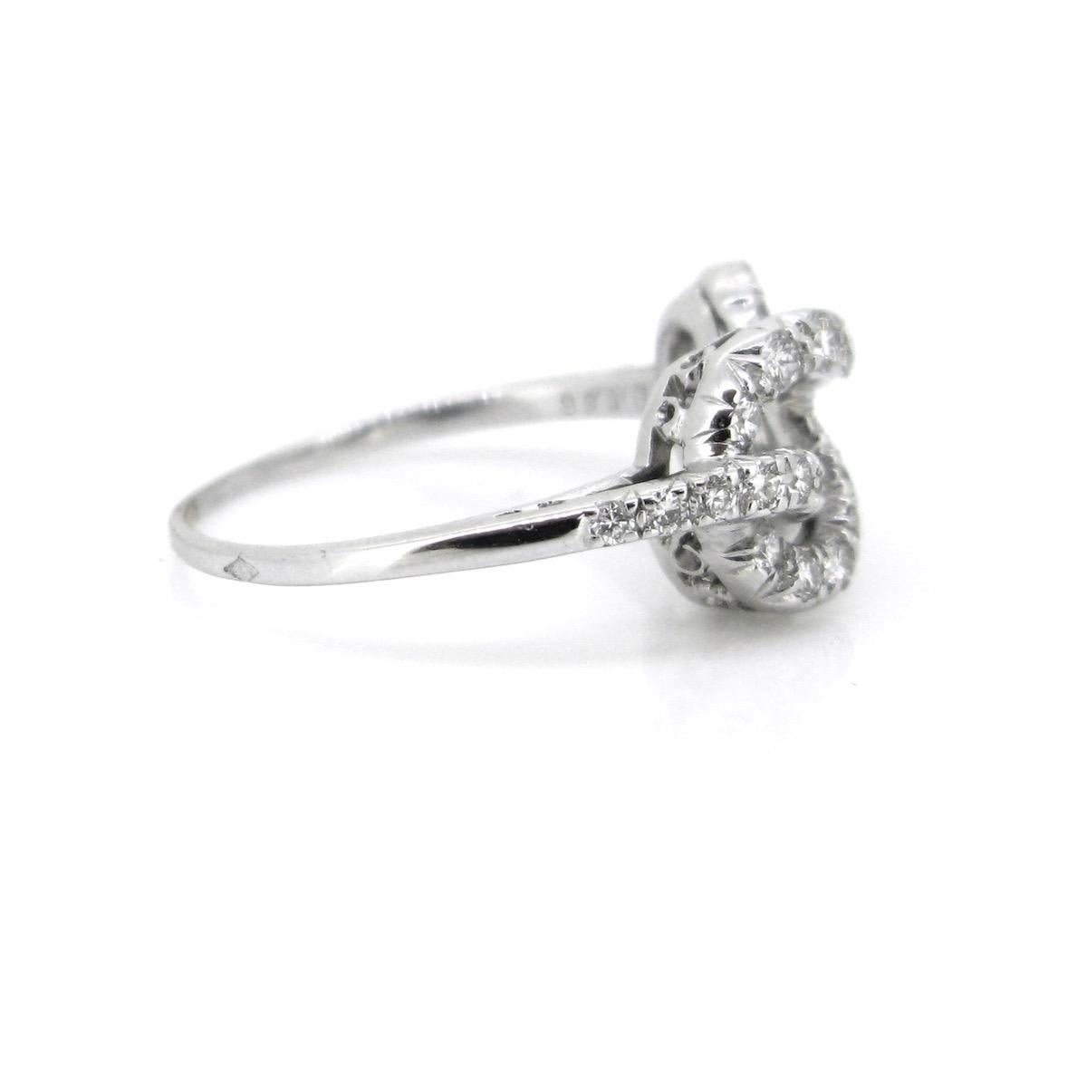 Round Cut Alexandre Reza Infinity Knot Brilliant Cut Diamonds Wedding Ring