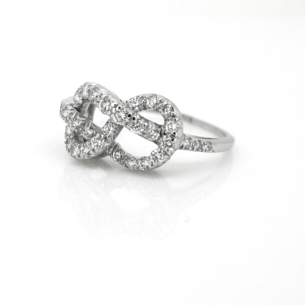 Women's or Men's Alexandre Reza Infinity Knot Brilliant Cut Diamonds Wedding Ring