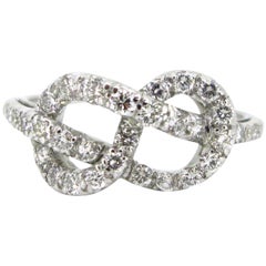 Vintage Alexandre Reza Infinity Knot Brilliant Cut Diamonds Wedding Ring