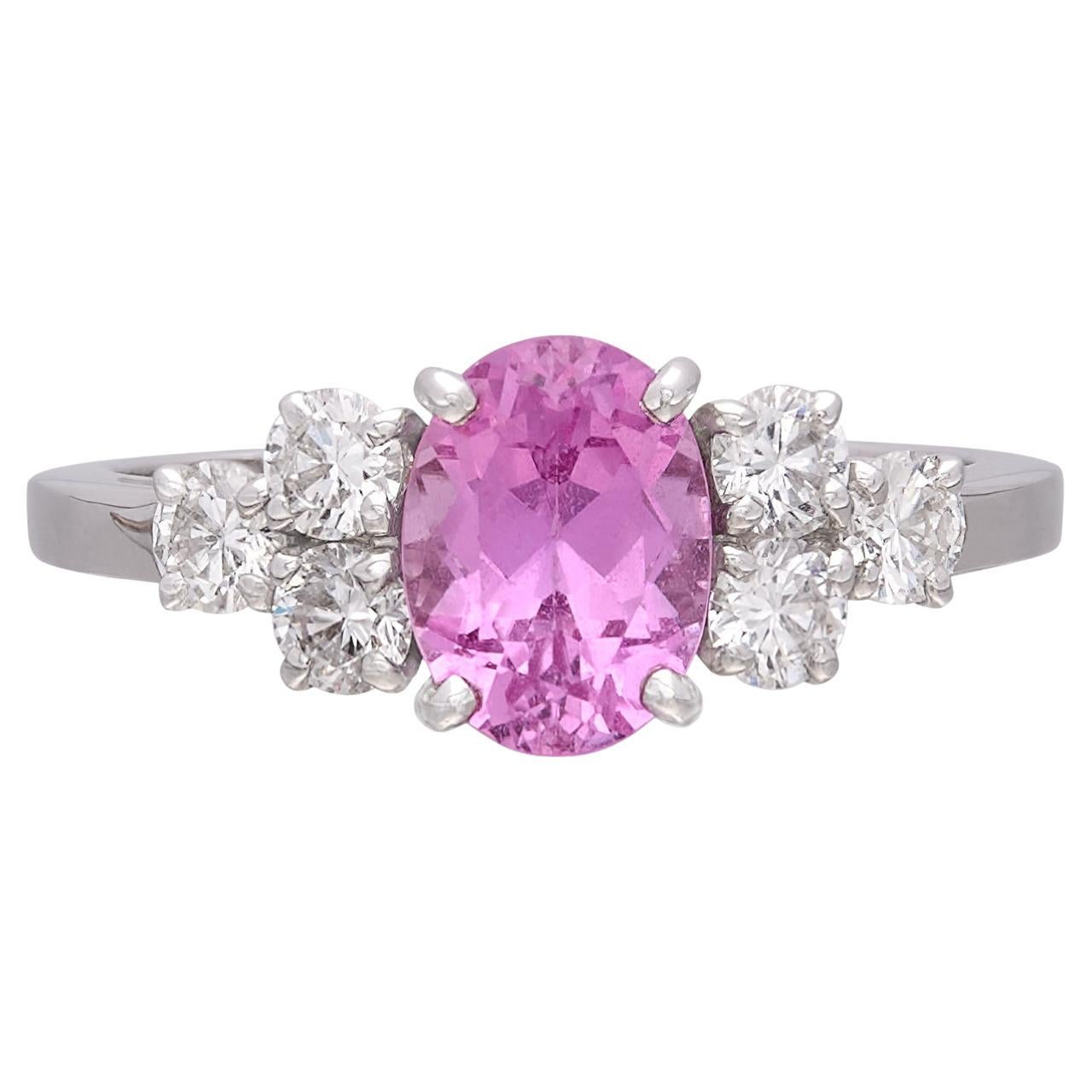 Alexandre Reza No Heat 1.57-Ct Pink Sapphire Ring, French For Sale