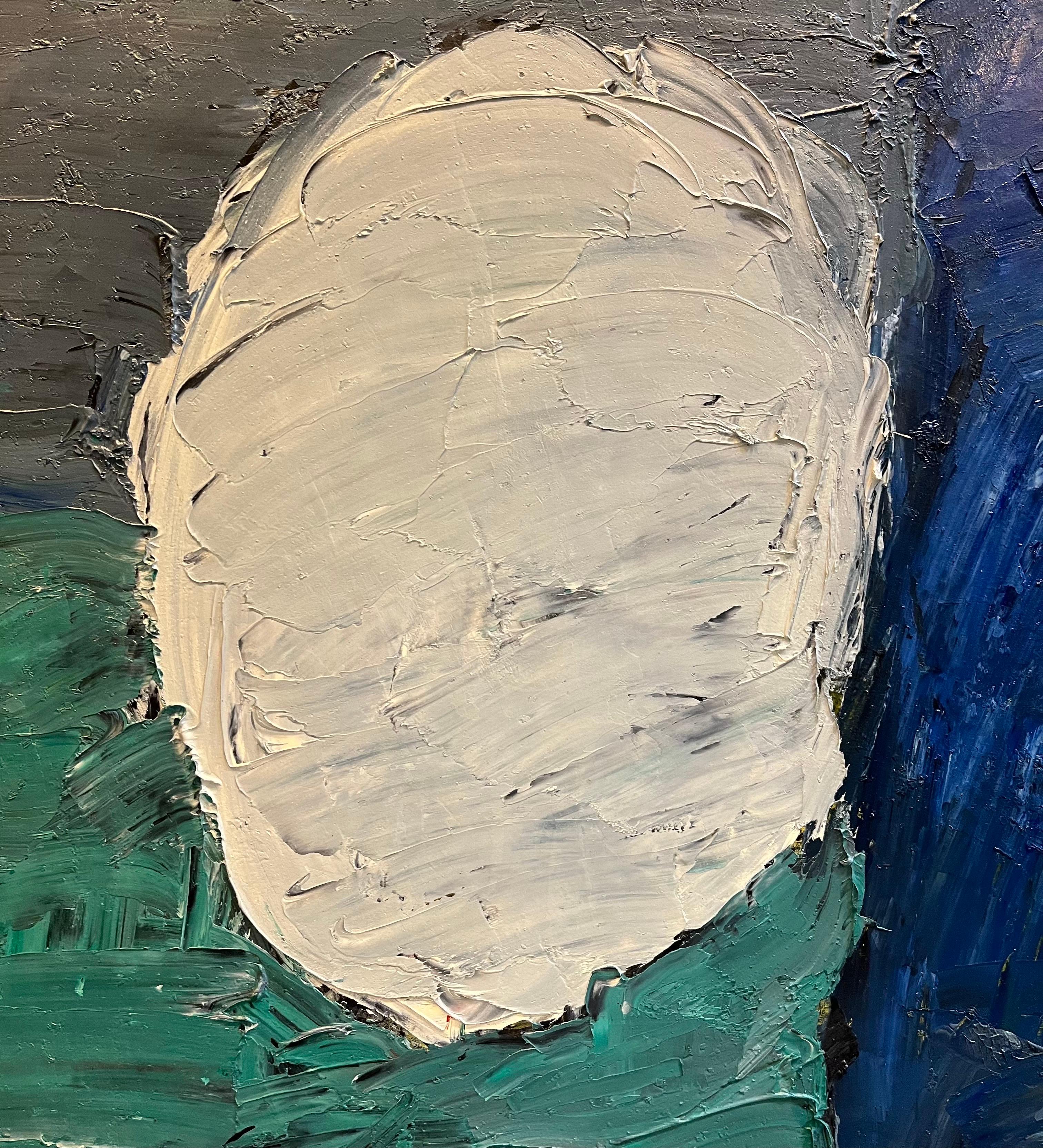 Abstract Composition N°3 by Alexandre Rochat - Oil on Canvas - 93x73 cm For Sale 2