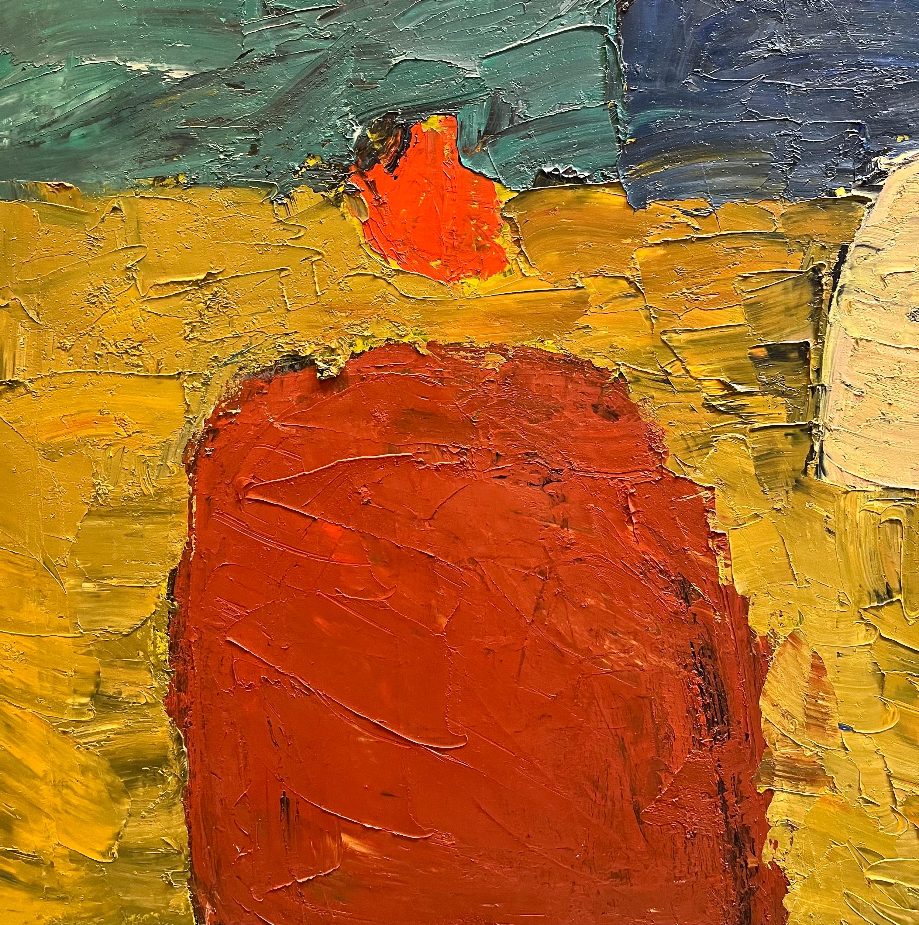 Abstract Composition N°3 by Alexandre Rochat - Oil on Canvas - 93x73 cm For Sale 3