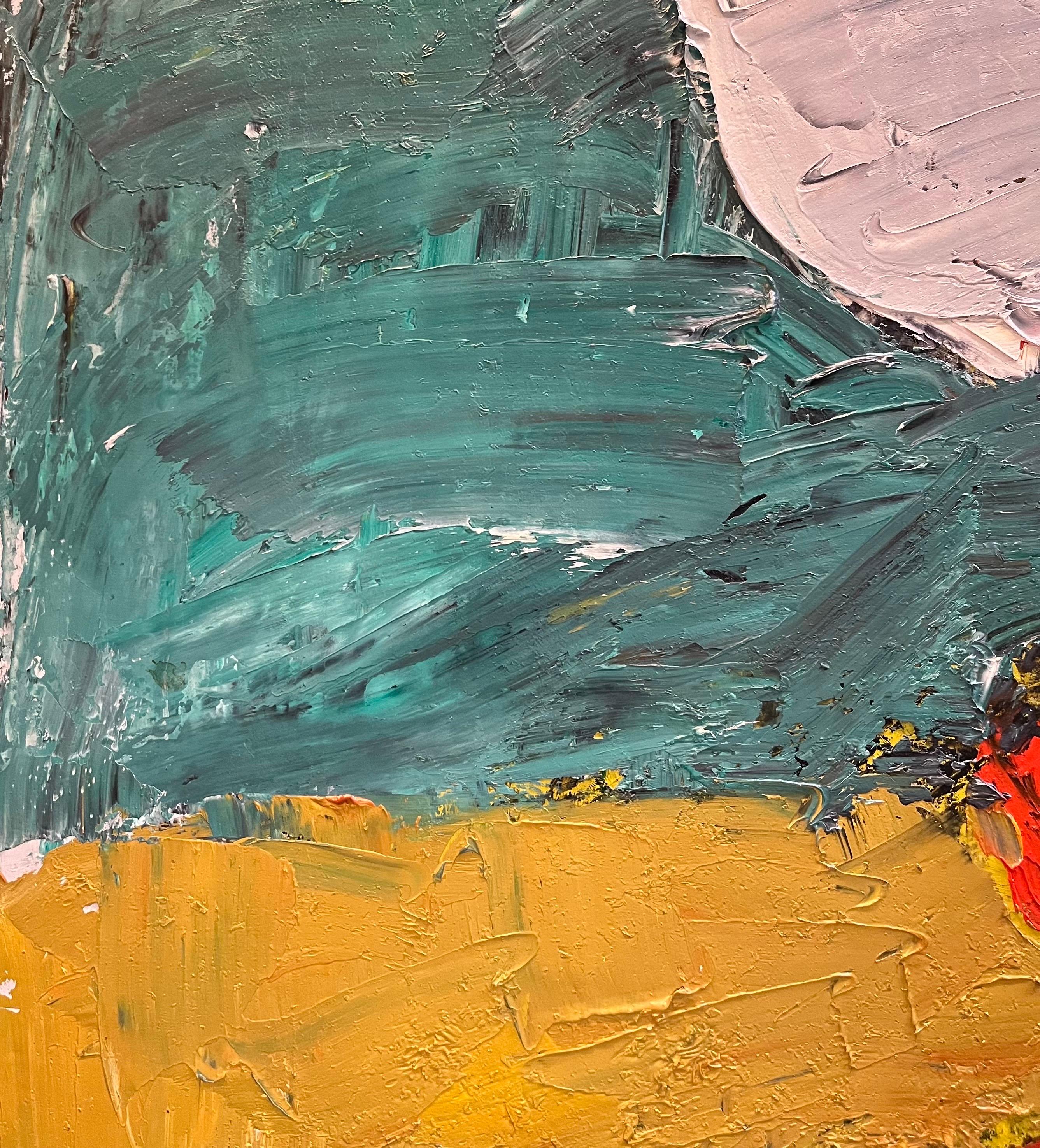 Abstract Composition N°3 by Alexandre Rochat - Oil on Canvas - 93x73 cm For Sale 5