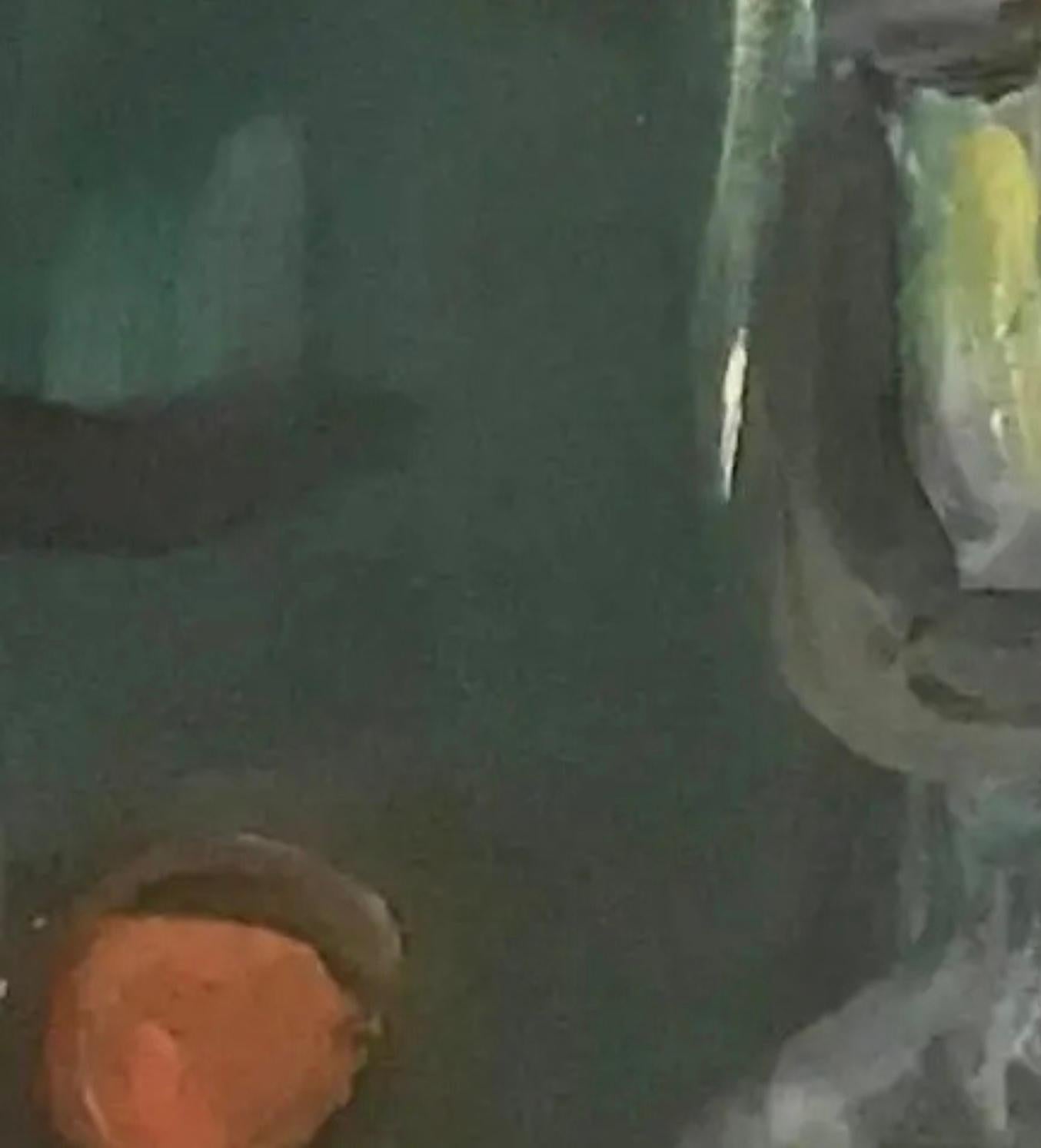 „Anemones in einer Glasvase“ von Alexandre Rochat – Gouache im Angebot 7