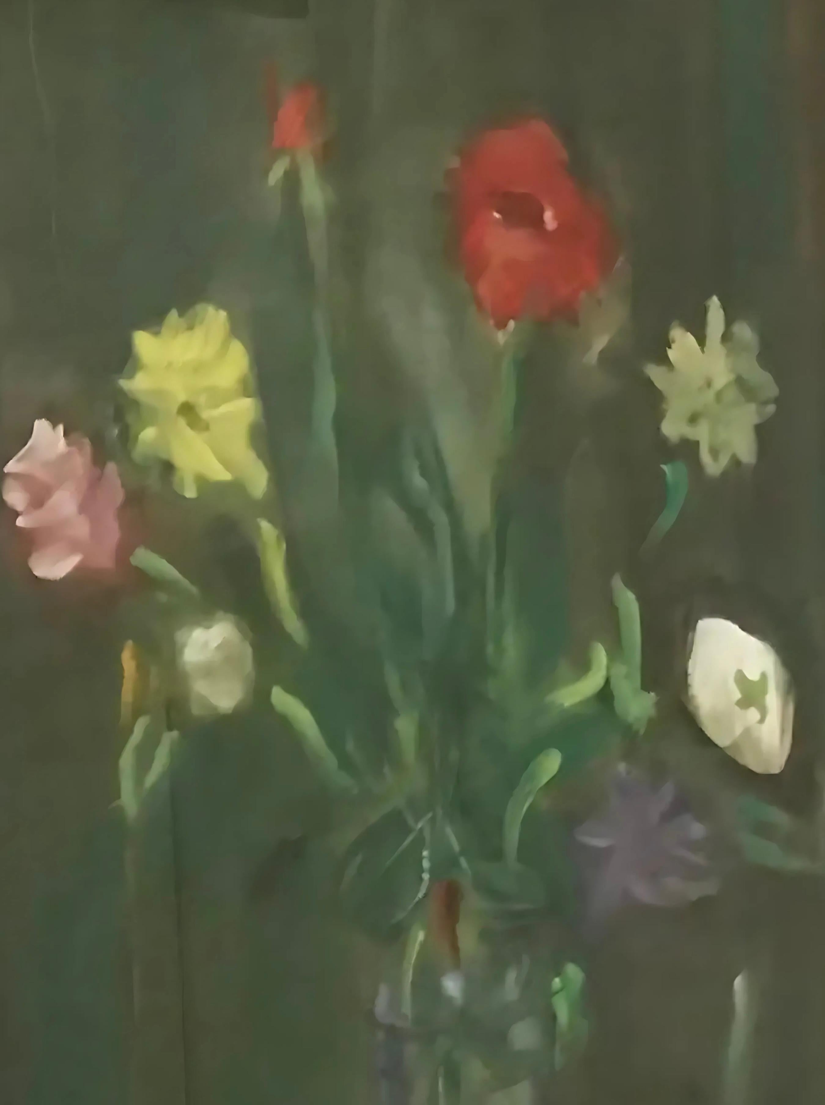 Ramo de flores y limón de Alexandre Rochat - Gouache en venta 6