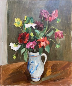 Bouquet of flowers by Alexandre Rochat - Oil on canvas 46x55 cm