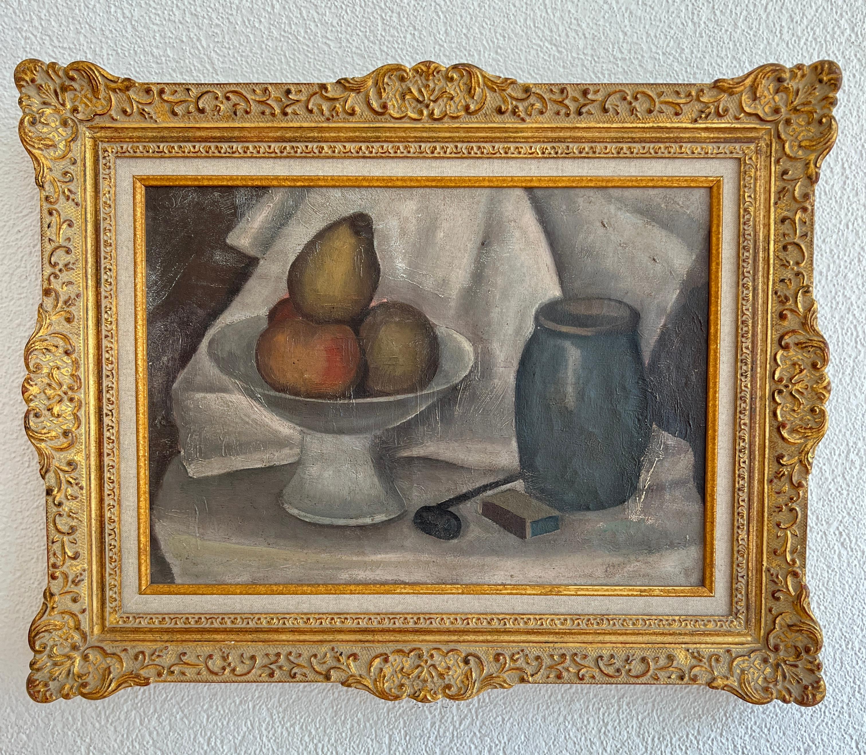 Pipa y frutero - Painting de Alexandre Rochat