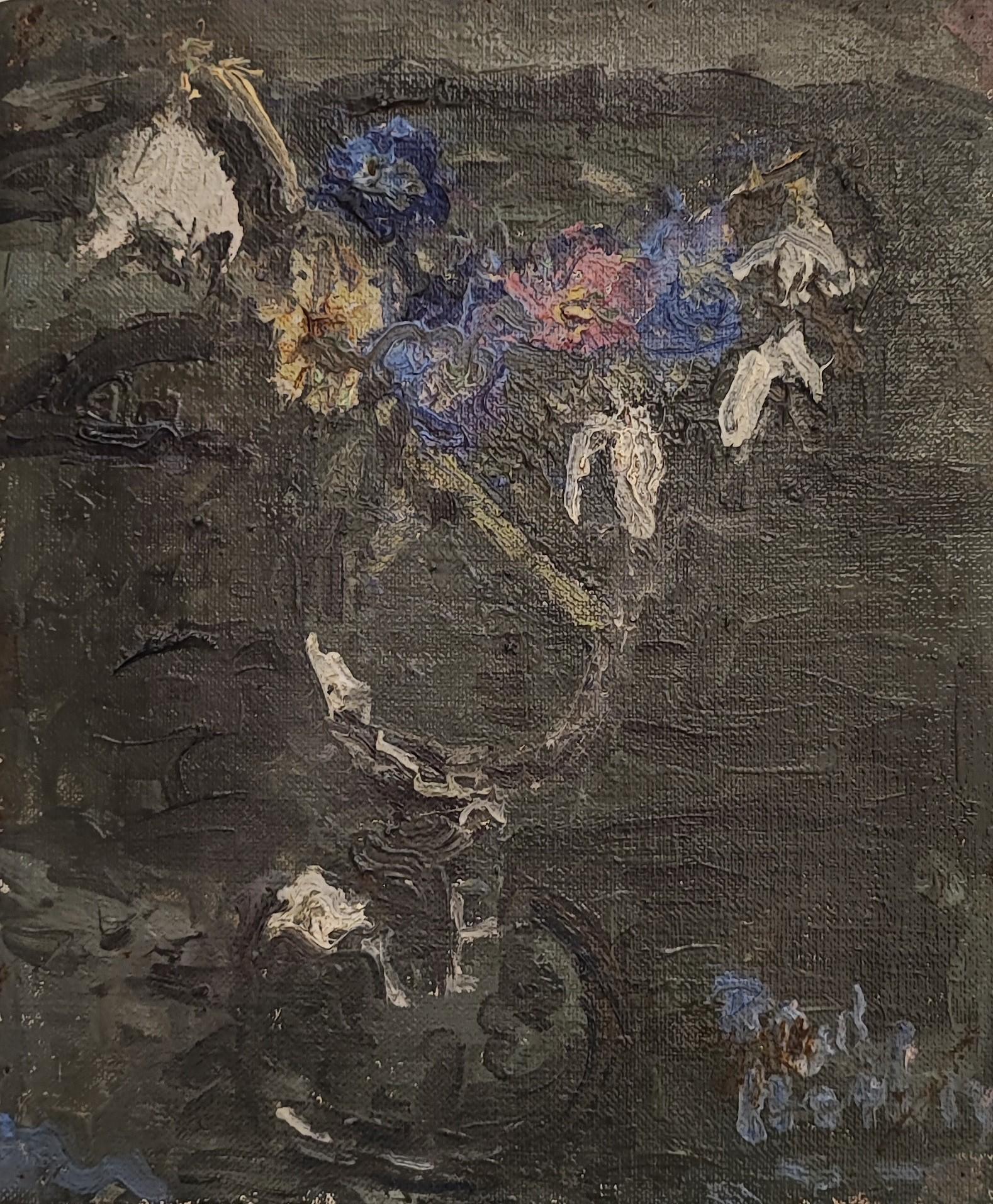 Still-Life Painting de Alexandre Rochat - Flores marchitas