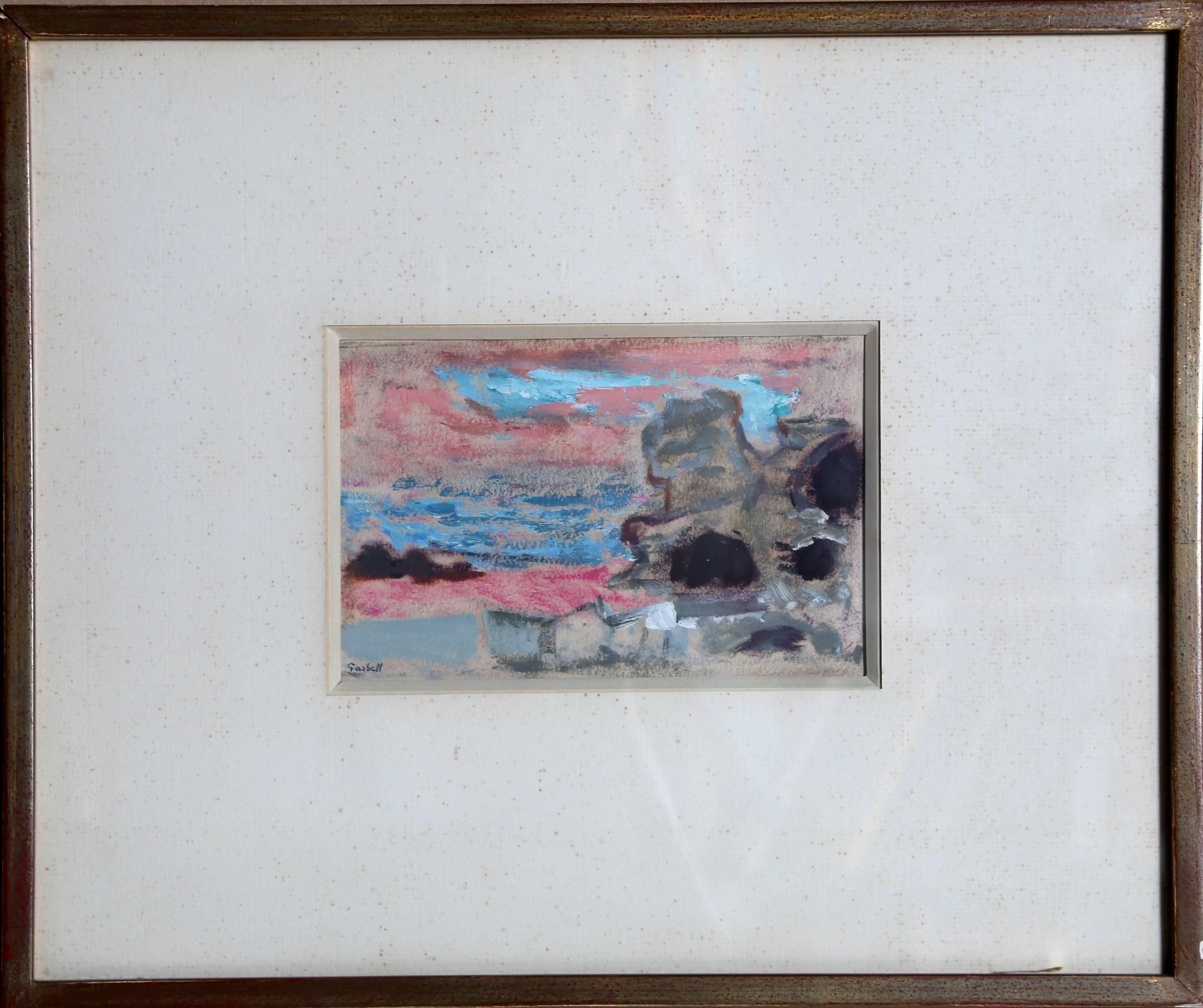 Artista: Alexandre Sacha Garbell, francés (1903 - 1970)
Título: Israel
Año: hacia 1958
Técnica: Gouache sobre papel, firmado 
Tamaño de la imagen: 4,5 x 6,5 pulgadas
Tamaño del marco: 12,75 x 15,25 pulgadas