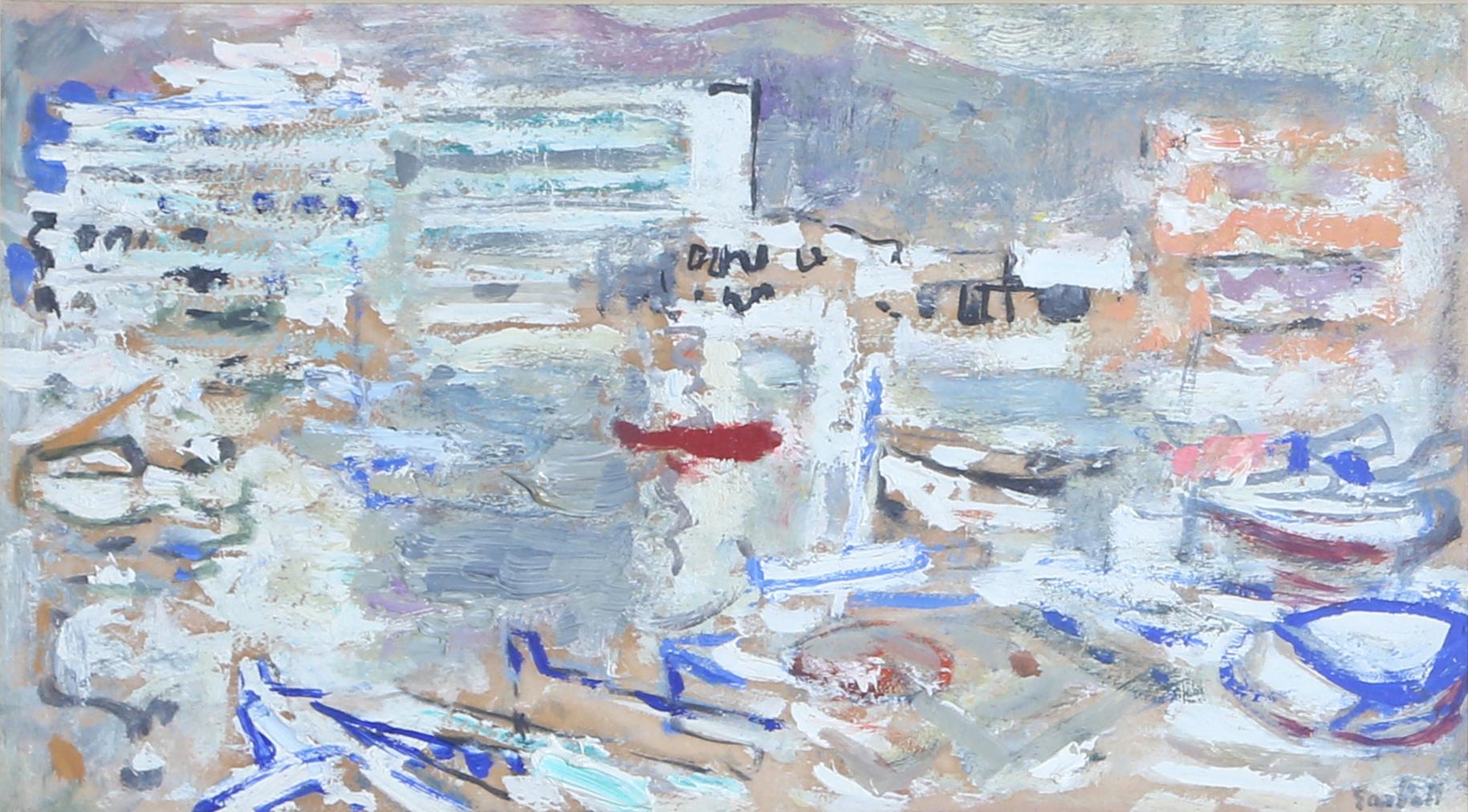 Marseille, Signed 1959 Gouache Painting by Alexandre Sacha Garbell