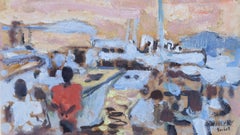 St. Maxime, Pintura al gouache de los años 50 firmada por Alexandre Sacha Garbell