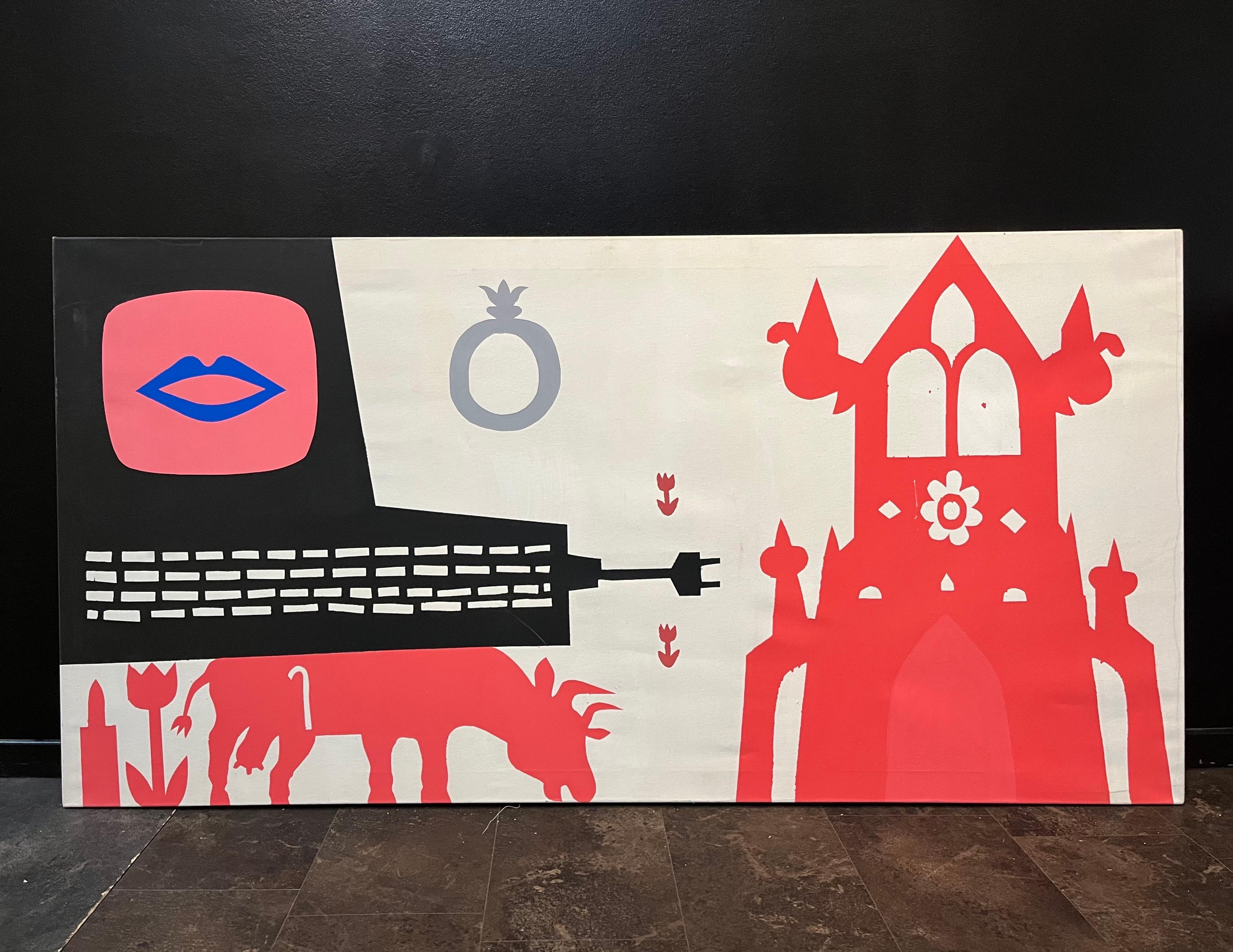 Catedral de Alexander Schaller - Acrílico sobre lienzo - 85x168 cm en venta 6
