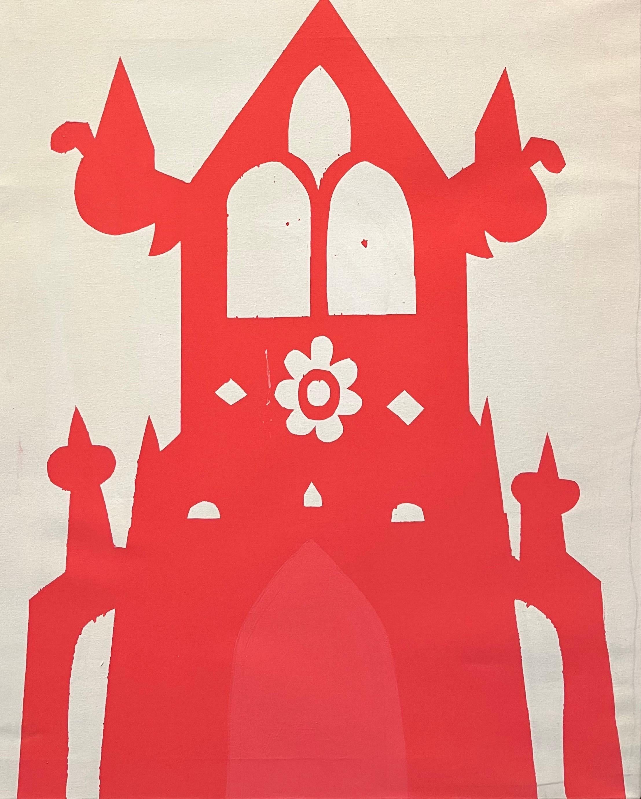 Catedral de Alexander Schaller - Acrílico sobre lienzo - 85x168 cm en venta 4