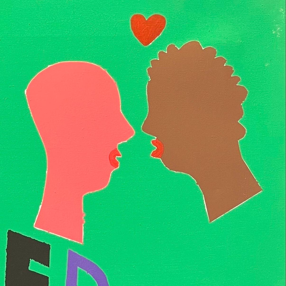 Colors of Love by Alexander Schaller - Acrylic on Canvas - 43x59 cm For Sale 2