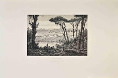 Dans les Abruzzes - Etching by Alexandre Segé - 1870s
