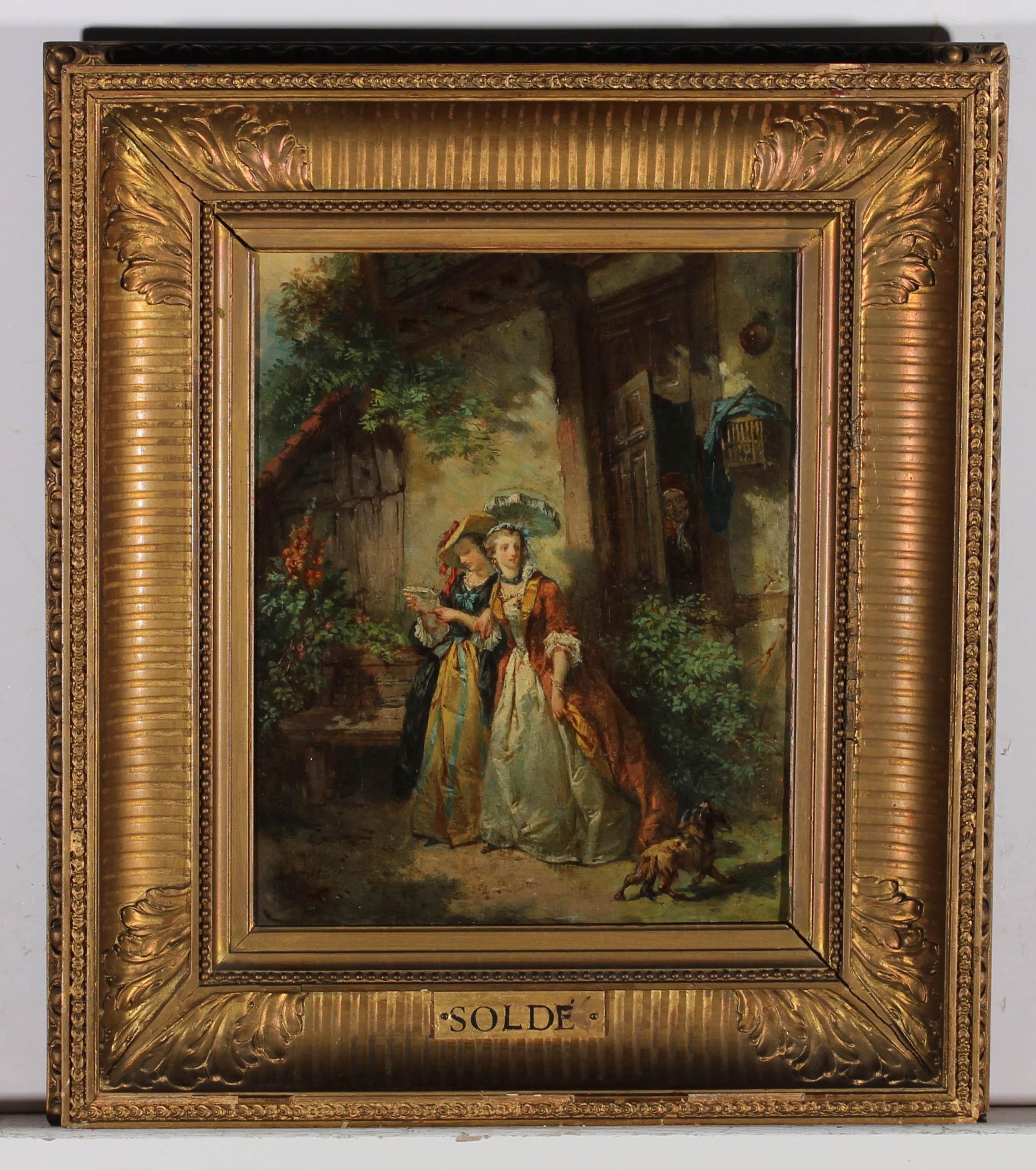 Alexandre Soldé (1822–1893) -French School Early 19thC Oil, Countryside Sojourn For Sale 2
