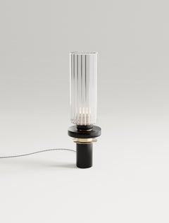 Alexandre Table Lamp in Brass, Aluminum, Fluted Glass by Studio Marine Breynaert