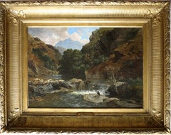 Herons near a waterfall, probably in Scotland