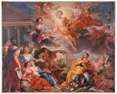 Alexandre Ubelesqui, Rare Preparatory Oil Sketch for the Académie Royale, 1681
