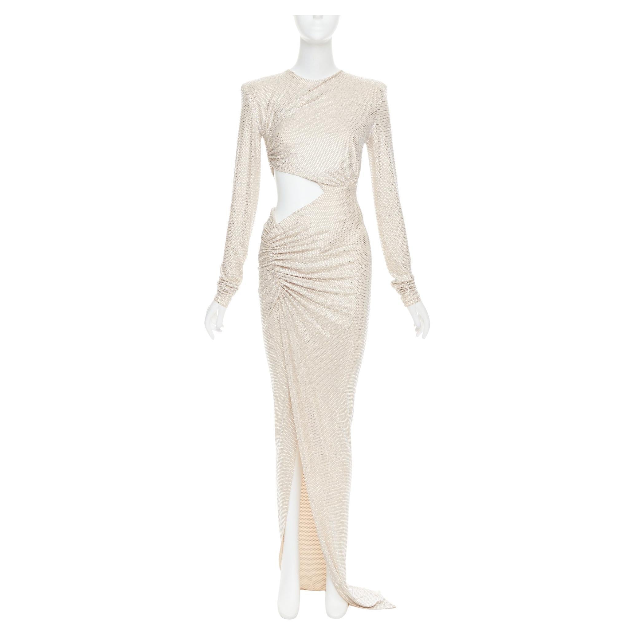 ALEXANDRE VAUTHIER 2023 Brautkleid Elfenbein Diamant Strass Kristall Ausschnitt drapiert Kleid