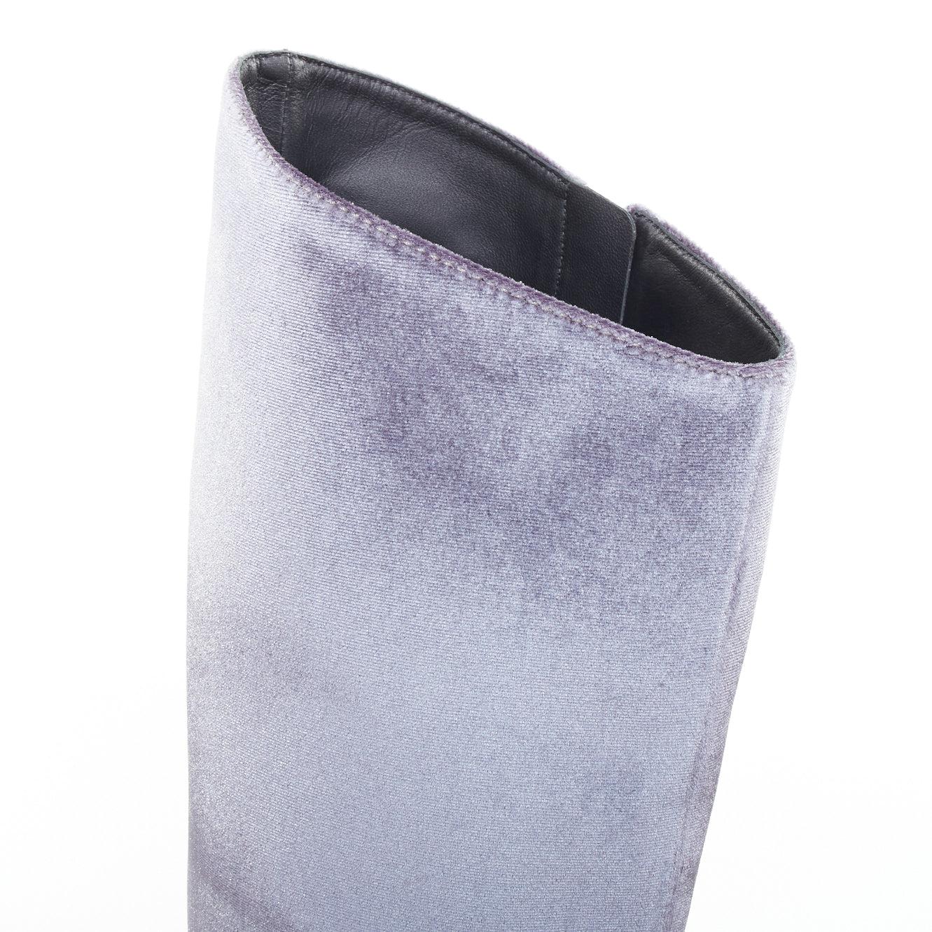 ALEXANDRE VAUTHIER Alex 105 velluto grigio stivali a punta al ginocchio EU39 in vendita 3