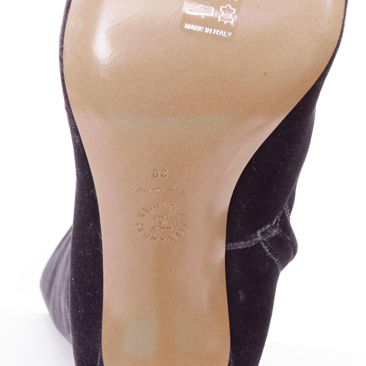 ALEXANDRE VAUTHIER Alex 105 velluto grigio stivali a punta al ginocchio EU39 in vendita 4