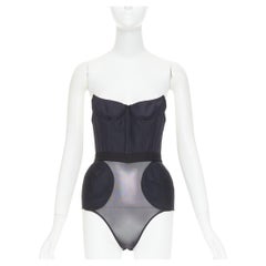 ALEXANDRE VAUTHIER angular bustline padded hip boned corset bodysuit