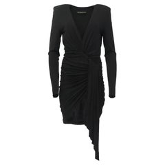 Alexandre Vauthier Asymmetric Ruched Stretch Jersey Mini Dress Fr 44 Uk 16