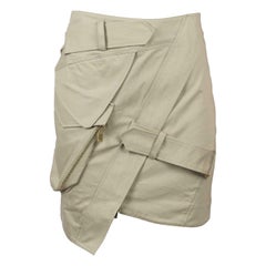 Alexandre Vauthier Asymmetric Wrap Effect Cotton Twill Mini Skirt