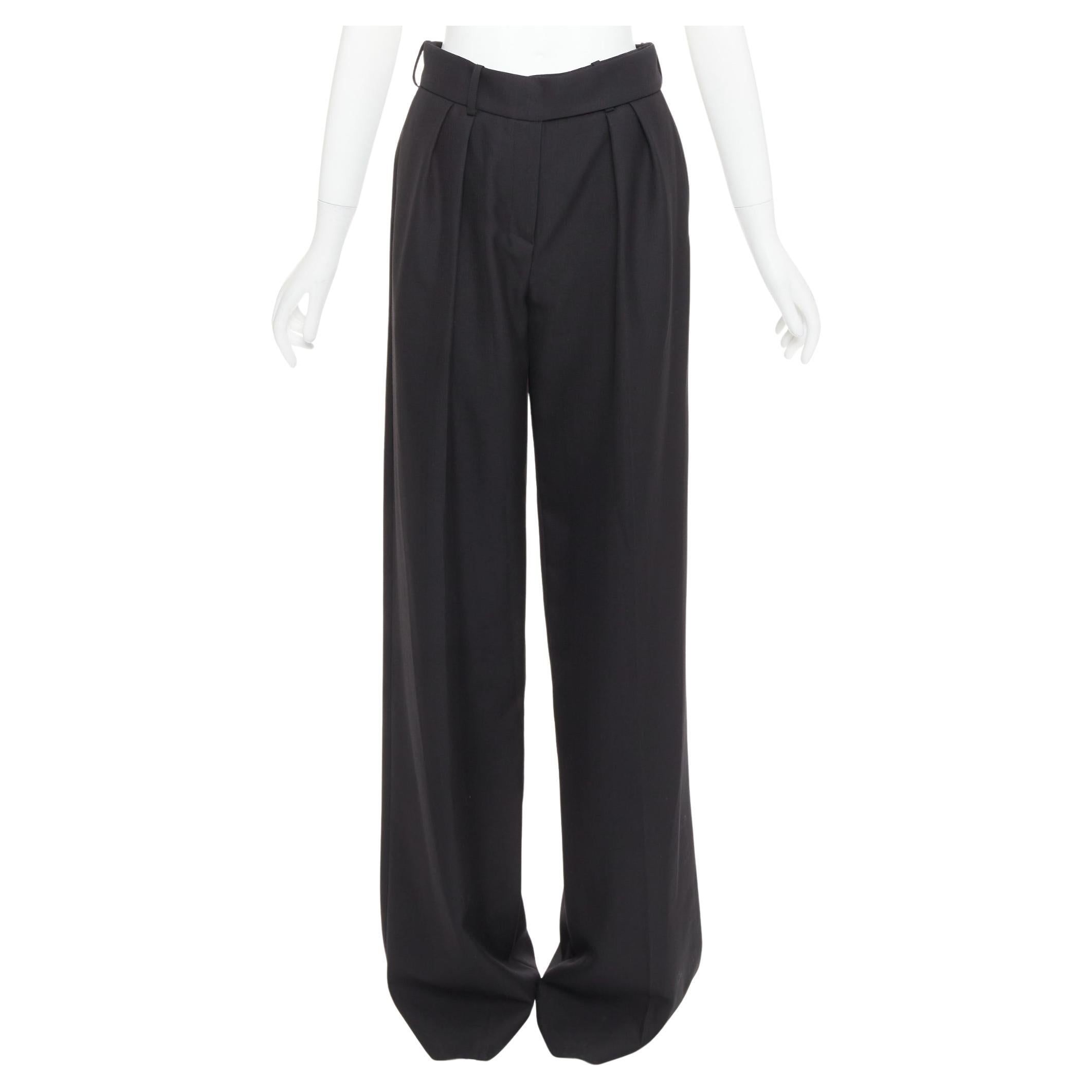 ALEXANDRE VAUTHIER AW2021 pantalón ancho negro con doble pinza delantera