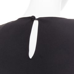 ALEXANDRE VAUTHIER AW2023 black crepe padded shoulder asymmetric drape top