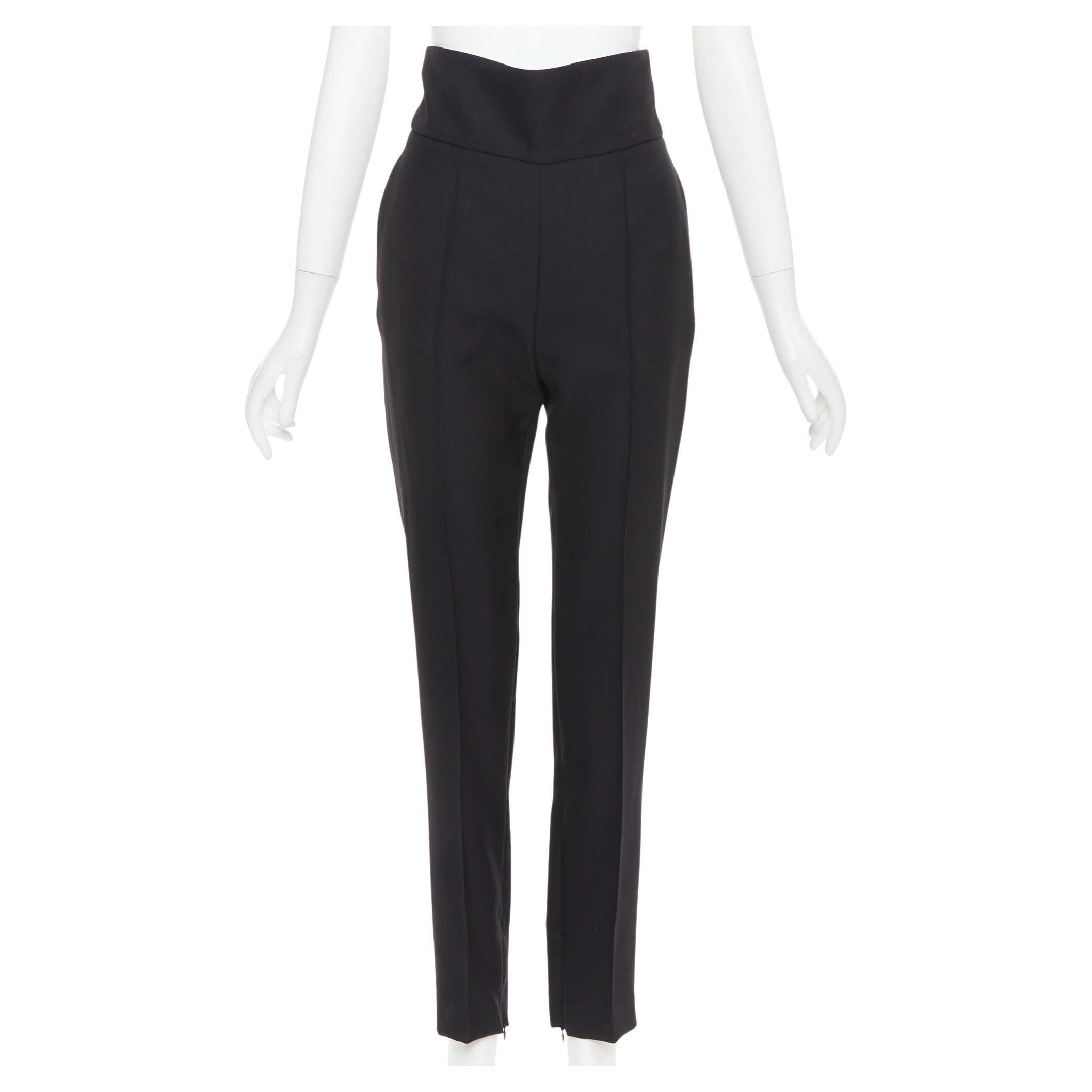 ALEXANDRE VAUTHIER Pantalon cropped à taille haute, 100% laine, noir FR36 M