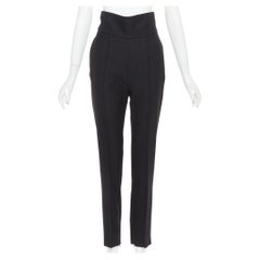 ALEXANDRE VAUTHIER Pantalon cropped à taille haute, 100% laine, noir FR36 M