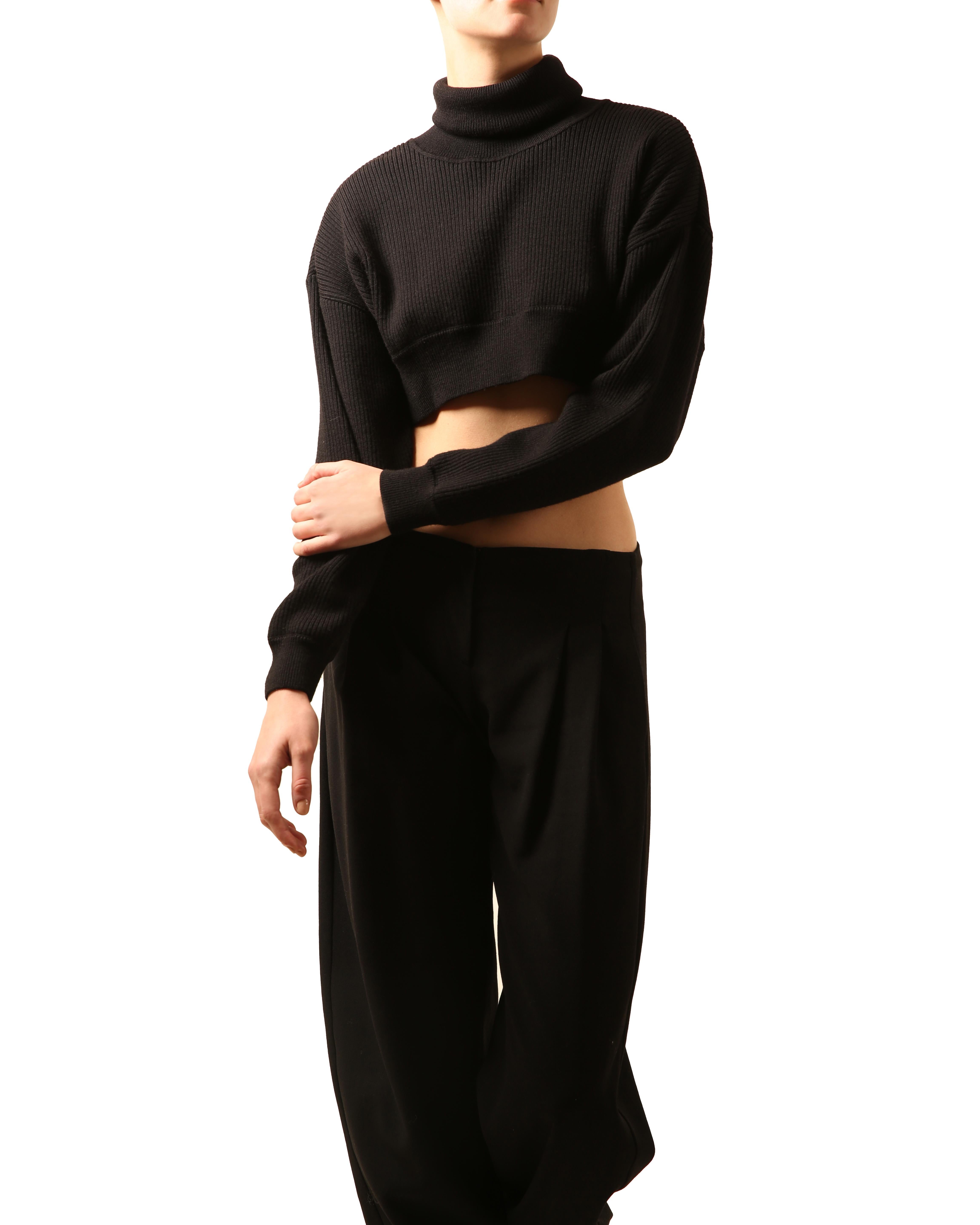 oversized black roll neck jumper