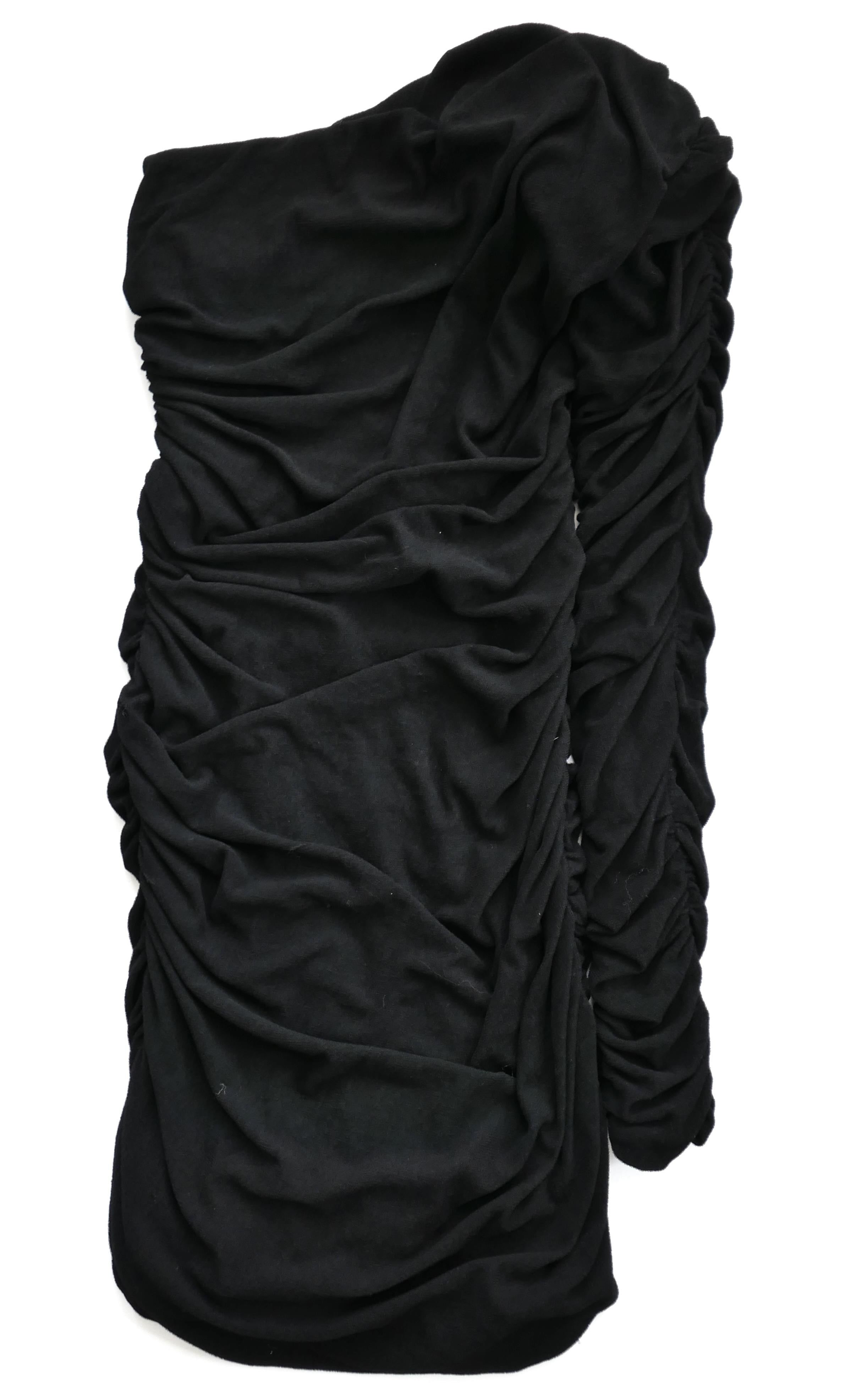 Alexandre Vauthier Schwarzes gerafftes One-Shoulder-Minikleid im Zustand „Hervorragend“ im Angebot in London, GB
