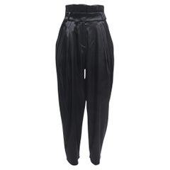 Alexandre Vauthier Black Satin Silk Trousers S