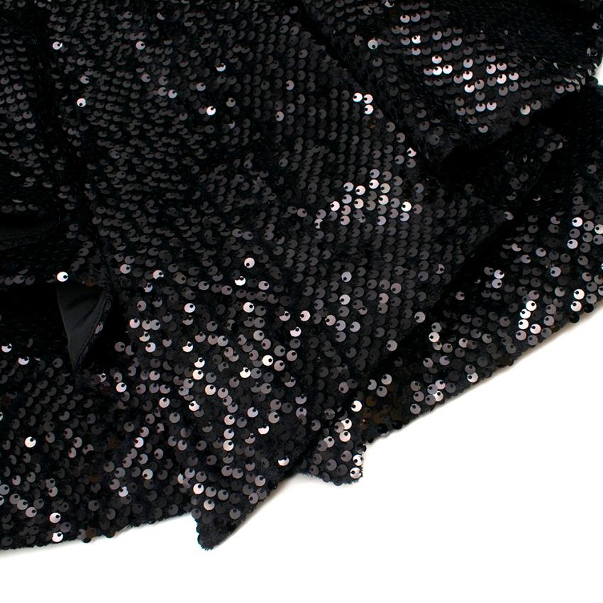 Alexandre Vauthier Black Sequin Ruffled Mini Skirt - Size US6 In New Condition In London, GB
