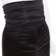 ALEXANDRE Vauthier pantaloni neri lucidi a vita alta e con cintura a fascia larga