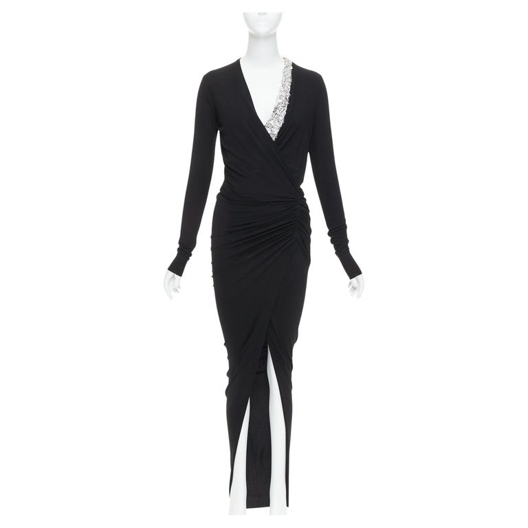 black and silver wrap dress Joseph Ribkoff Black/Silver Wrap Dress With Stripe Print Style 234080