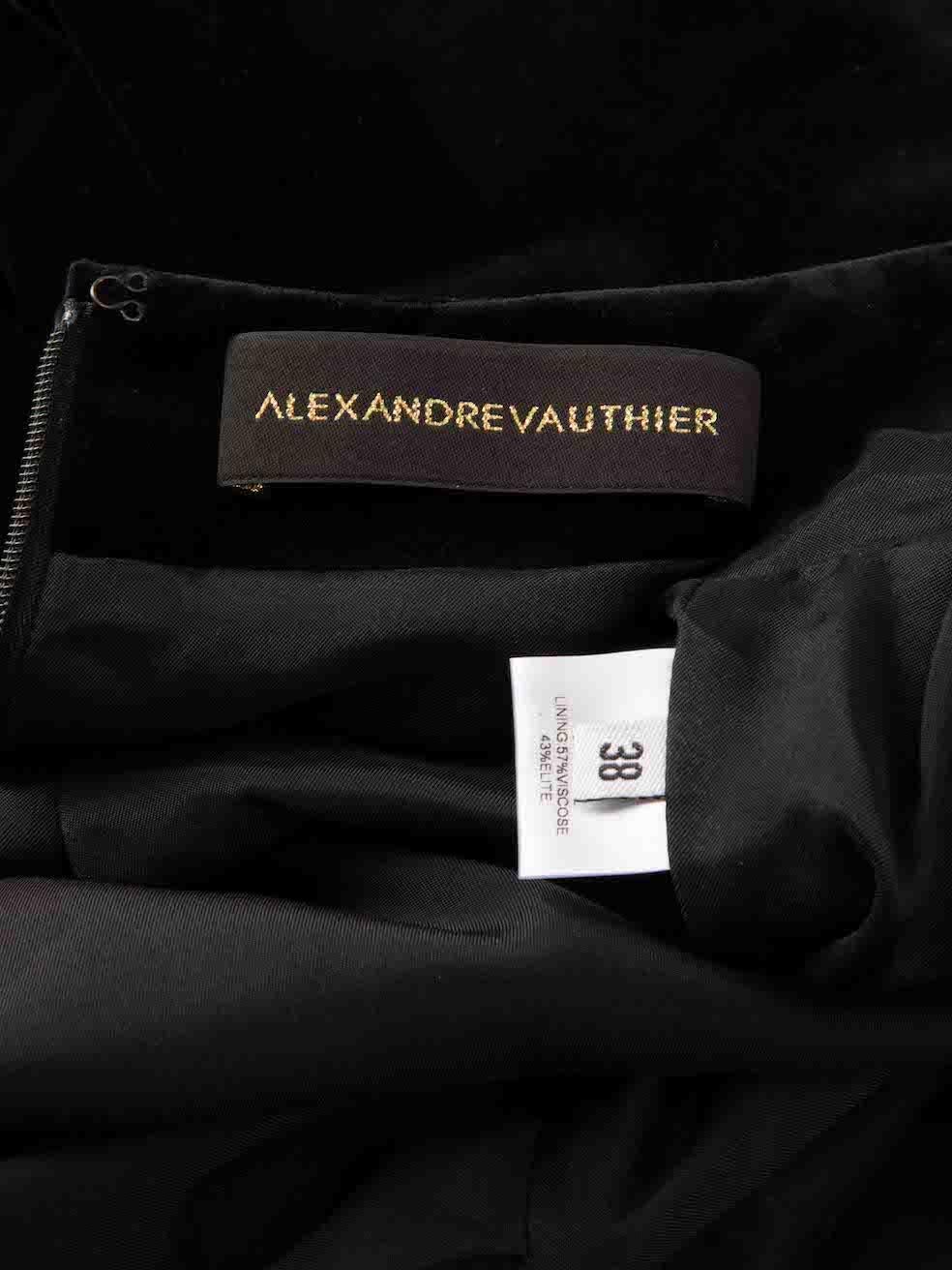Women's Alexandre Vauthier Black Velvet Long Sleeve Dress Size M For Sale