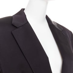 ALEXANDRE VAUTHIER black viscose oversized single breasted blazer jacket FR40 L