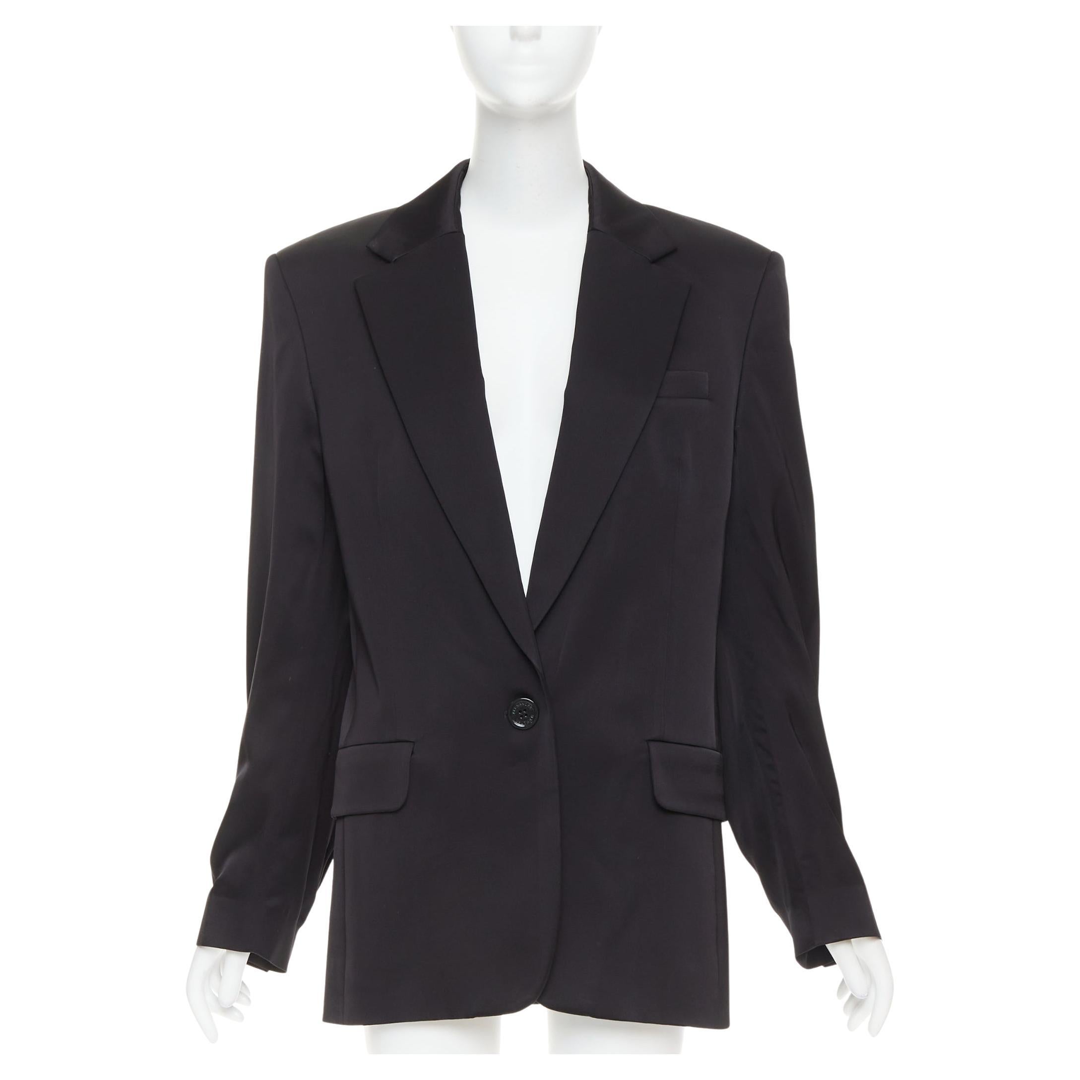 ALEXANDRE VAUTHIER schwarzer Viskose-Blazer in Übergröße, einreihig FR40 L